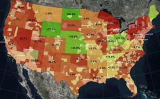 Figure 3 - Building Permits Issued by State-Metro Area - Change from March to April 2020